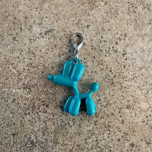 Turquoise Balloon Animal Dog Keychain Purse Charm, Small & Cute - Picture 2 of 3